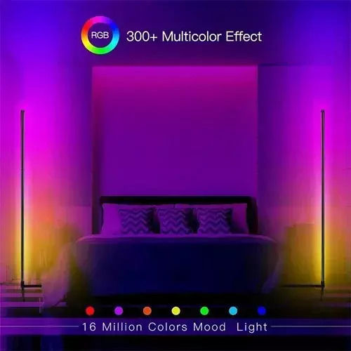 LED Подова Лампа В120xД120см. с RGB Светлина Бял