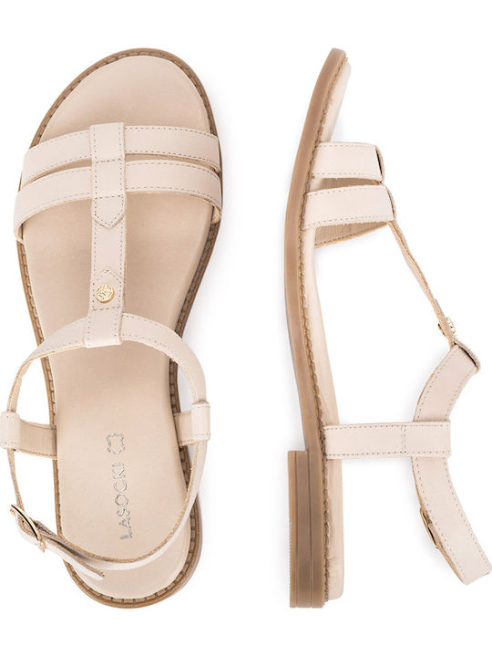 Flache Sandalen für Damen in Beige Farbe