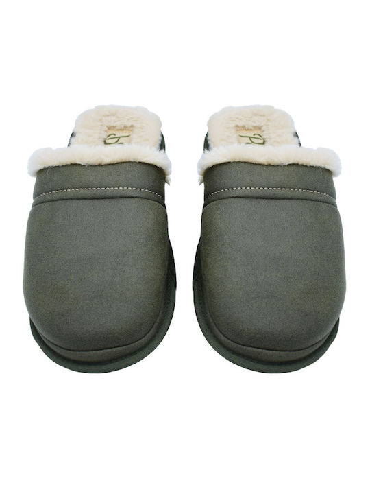 Parex Men's Slippers with Fur Khaki