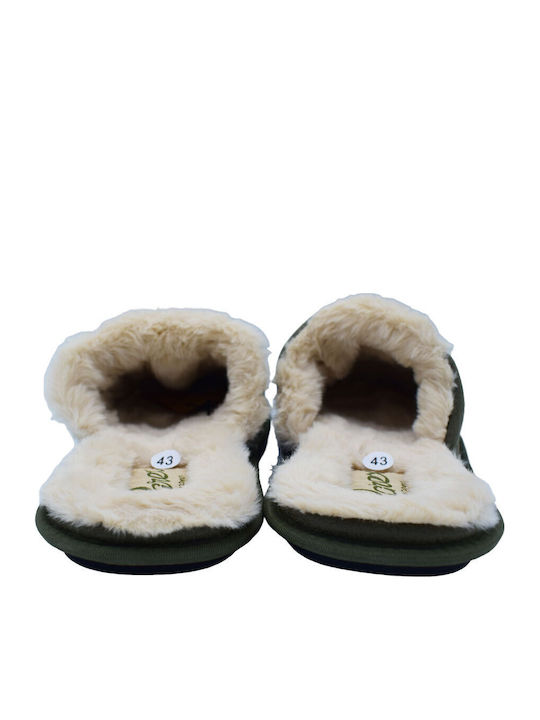 Winterliche Herrenhausschuhe Khaki