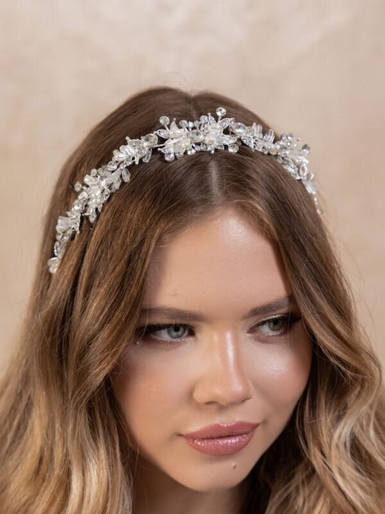 Bridal Tiara Rhinestone Pearls Silver Kira Kira Crystal Headpiece Ba80 Hair Duty Hrd-ba80