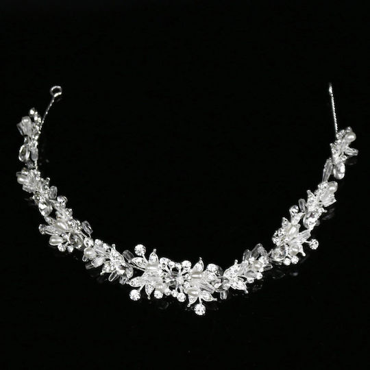 Bridal Tiara Rhinestone Pearls Silver Kira Kira Crystal Headpiece Ba80 Hair Duty Hrd-ba80
