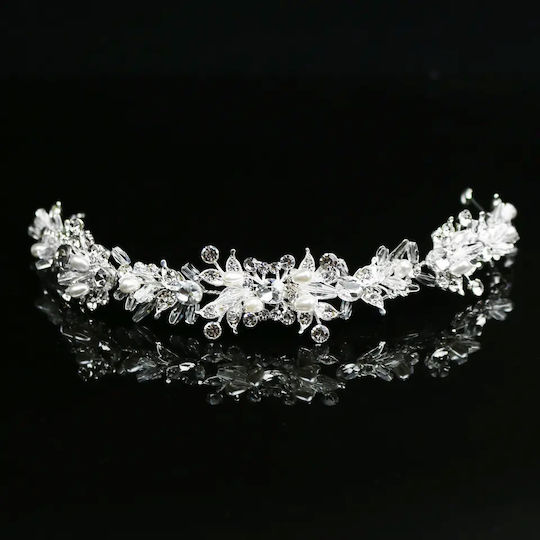 Bridal Tiara Rhinestone Pearls Silver Kira Kira Crystal Headpiece Ba80 Hair Duty Hrd-ba80