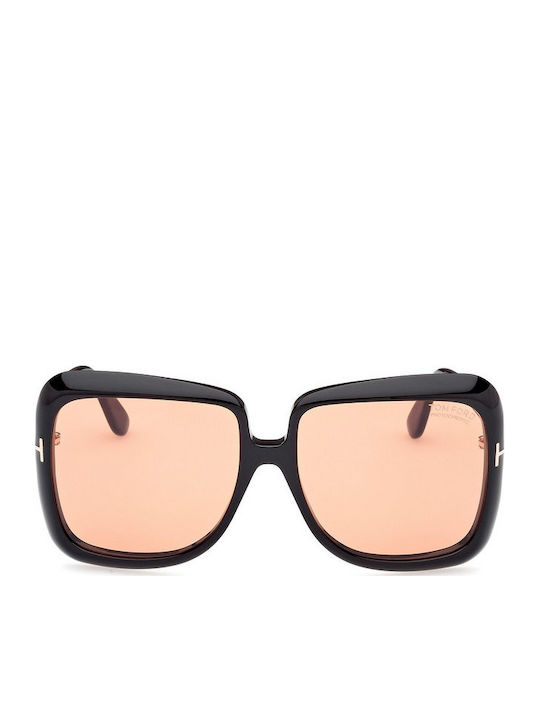 Tom Ford Lorelai Women's Sunglasses with Black Tartaruga Horn-Rimmed Frame and Orange Gradient Lenses FT1156 01E