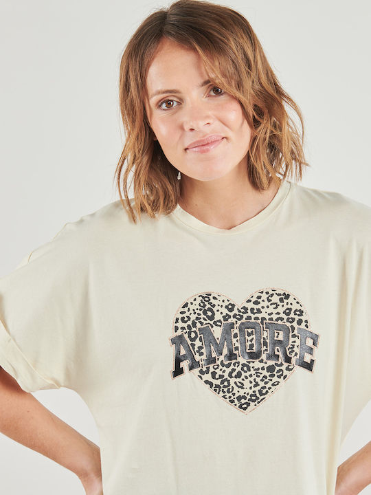 Lucy Γυναικείο T-shirt Ecru