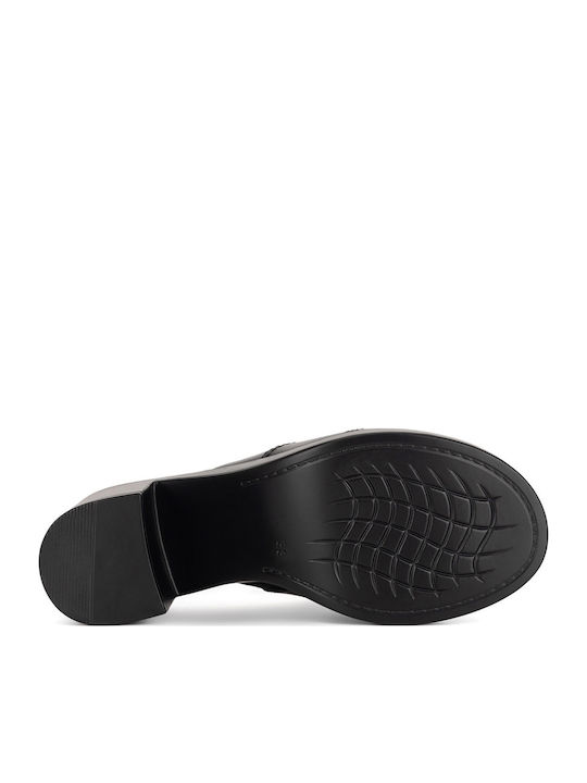 Mules mit Chunky Absatz in Schwarz Farbe