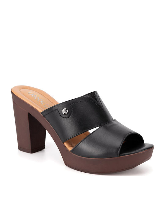 Mules mit Chunky Absatz in Schwarz Farbe