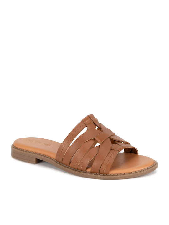 Flache Sandalen für Damen in Braun Farbe