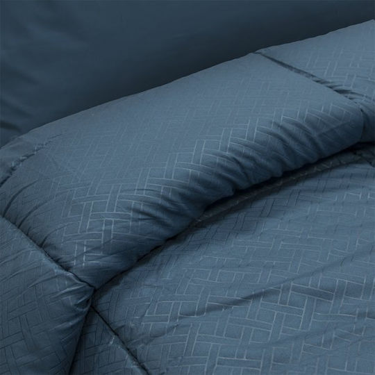 Lino Home Πάπλωμα Υπέρδιπλο με Γέμιση Microfiber 220x240εκ. Colcha Μπλε 120 GSM