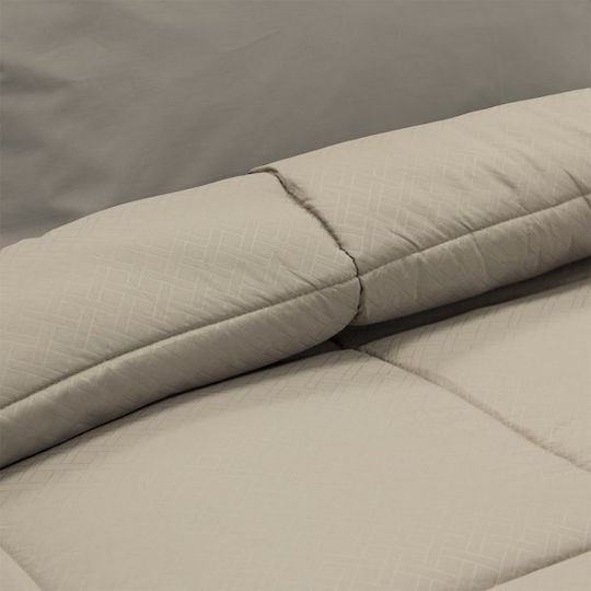 Lino Home Duvet Queen with Microfiber Filling 220x240cm Colcha Beige 120 GSMGsm
