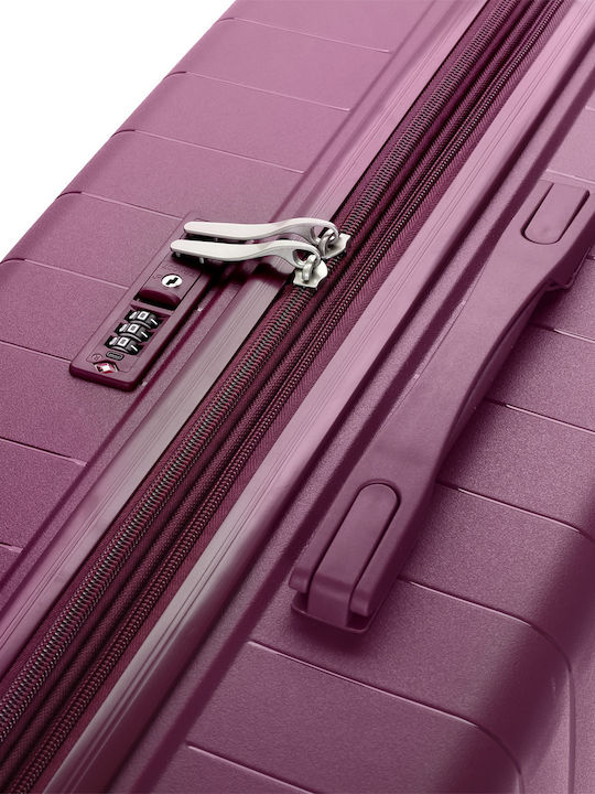 Verage Medium Travel Suitcase Hard Bordeaux with 4 Wheels Height 65cm