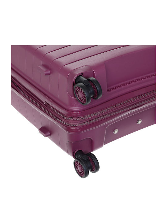 Verage Large Travel Suitcase Hard Bordeaux with 4 Wheels Height 75cm