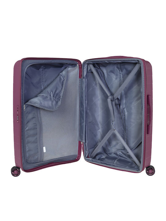 Verage Large Travel Suitcase Hard Bordeaux with 4 Wheels Height 75cm