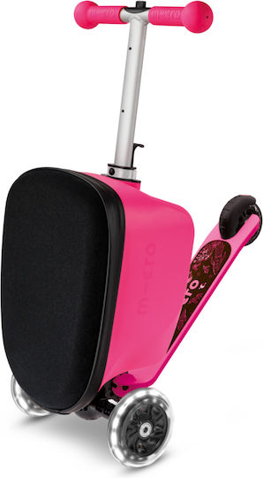 Micro Kinderroller Klappbar Junior Mit LED-Beleuchtung Rosa