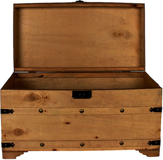 Keskor Διακοσμητικό Μπαούλο Ξύλινο Καφέ 68x37x40εκ.