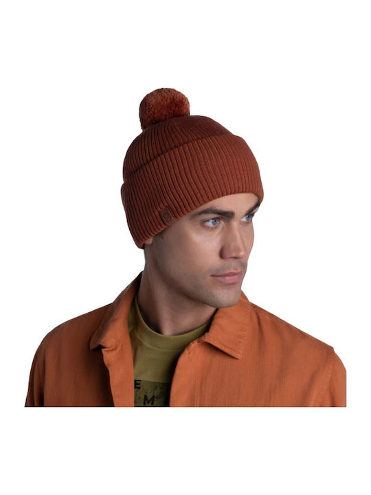Tim Pom Pom Beanie Ανδρικός Σκούφος Πλεκτός σε Πορτοκαλί χρώμα