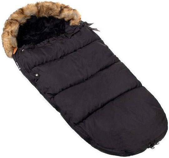 Universal Ποδόσακος Καροτσιού Αδιάβροχος Μαύρος με Fleece Επένδυση 90x45εκ.