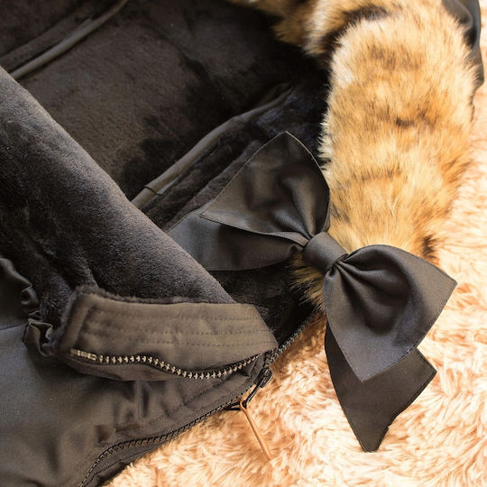 Universal Ποδόσακος Καροτσιού Αδιάβροχος Μαύρος με Fleece Επένδυση 90x45εκ.
