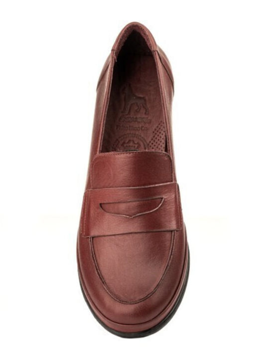 Leather Women's Loafers in Brown Color