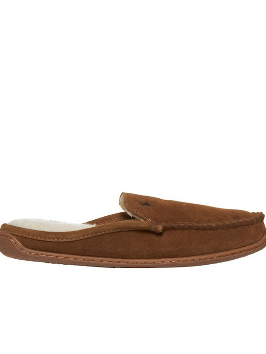 Ralph Lauren Men's Leather Slippers Brown