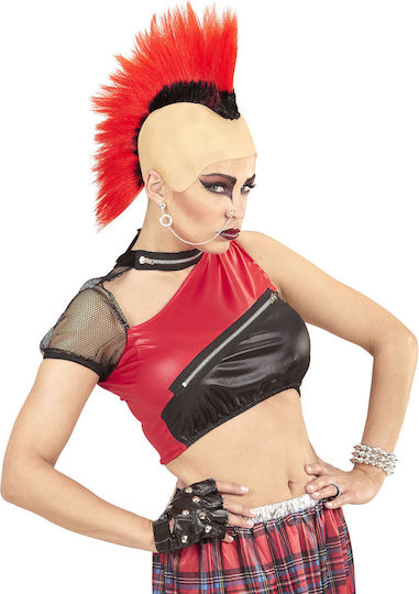 Mohawk Punk Carnival Wig Mohawk Red
