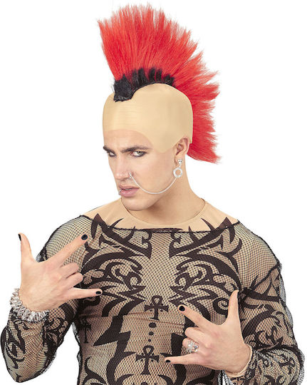 Mohawk Punk Carnival Wig Mohawk Red