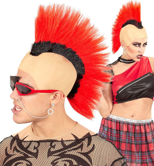 Mohawk Punk Carnival Wig Mohawk Red