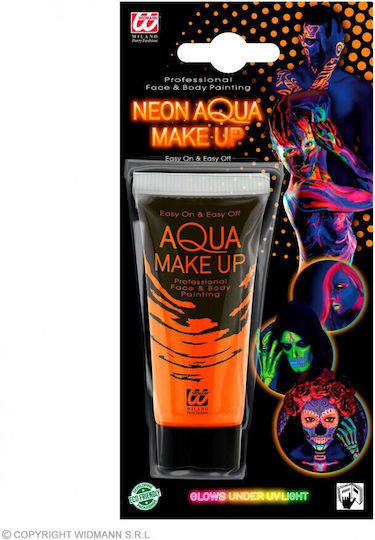Neon Aqua Make-up Carnival Body Painting 30ml Orange
