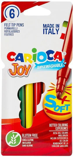 Carioca Joy Μαρκαδόροι Ζωγραφικής 2.6mm Λεπτοί, Πλενόμενοι Σετ 6 χρώματα