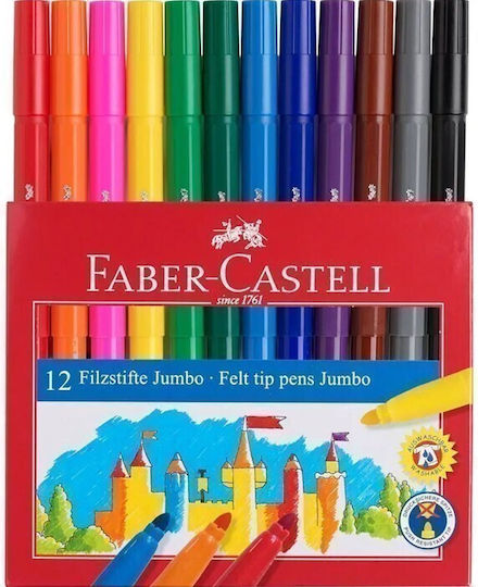 Faber-Castell Jumbo Маркери за рисуване 5мм Дебели Комплект 12бр