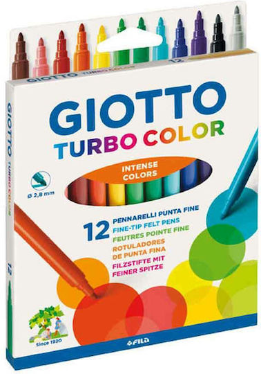 Giotto Turbo Drawing Markers 2.8mm Thin Set 12pcs