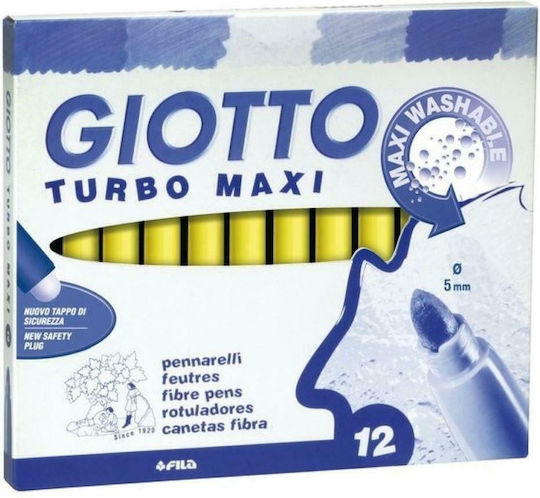 Giotto Turbo Maxi Жълт Маркер за рисуване 5мм Дебел