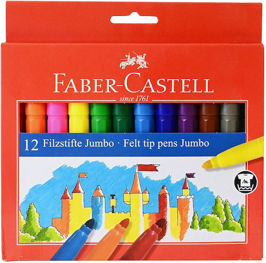 Faber-Castell Jumbo Маркери за рисуване 5мм Дебели Комплект 12бр