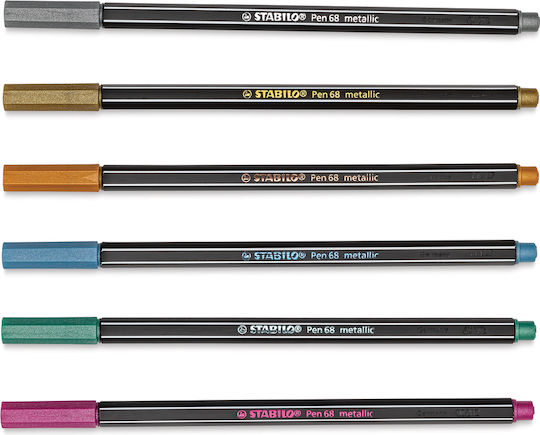 Stabilo Pen 68 Zeichenmarker 1.4mm Dünne Set 6Stück