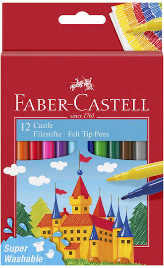 Faber-Castell 5542 Washable Drawing Markers Thin Set of 12pcs 217617