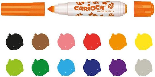 Carioca Stamperello Μαρκαδόροι Ζωγραφικής Χονδροί, Πλενόμενοι Σετ 12 χρώματα