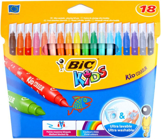 Bic Kid Couleur Washable Drawing Markers Set of 18pcs