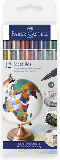 Faber-Castell Metallics Маркери за рисуване 1.5мм Комплект 12бр