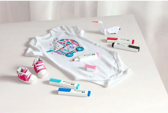 Faber-Castell Textile Markers Baby Set Markers Multicolored Permanent Outline for Fabric 5pcs