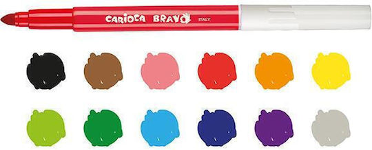 Carioca Bravo Super Маркери за рисуване 6мм Комплект 12бр