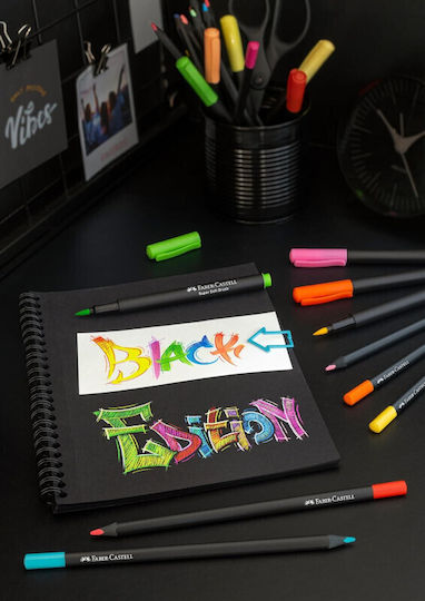 Faber-Castell Black Edition Brush Drawing Markers 1mm Thin Set 20pcs