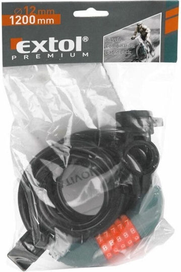 Extol Premium Κλειδαριά Ποδηλάτου Κουλούρα 12x1200 Mm Τετραψήφιος Κωδικός