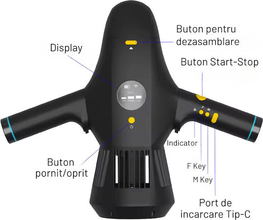 Stermay M1 Seascooter Subacvatic Cu Viteză Maximă 5km/h Autonomie A Bateriei 60min Și Greutate 2.5kg