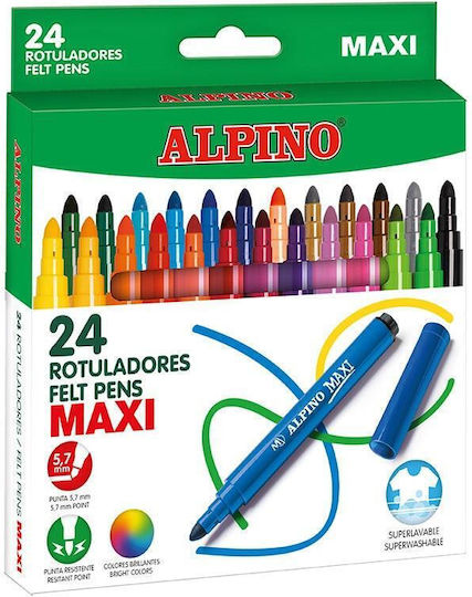 Alpino Lavabili Markere de Desen 5.7mm Set 24buc