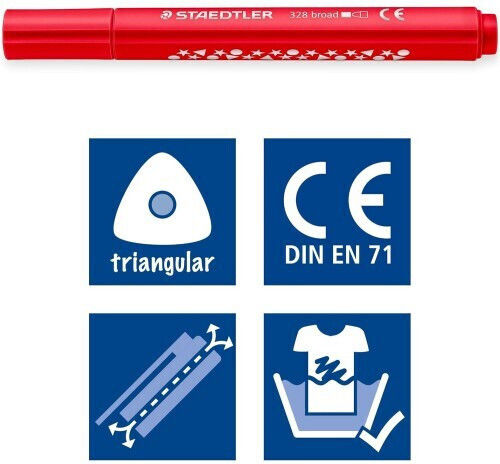Staedtler Noris Μαρκαδόροι Ζωγραφικής 3mm Χονδροί Σετ 12 Χρώματα