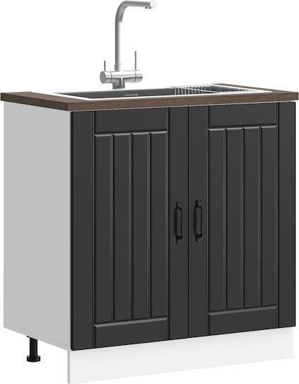 Lucca Шкаф за Мивка Черно 80x46x81.5бр