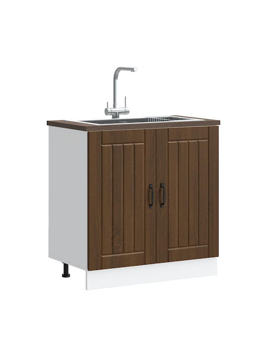 Lucca Spülbeckenschrank Brown Oak 80x46x81.5Stück