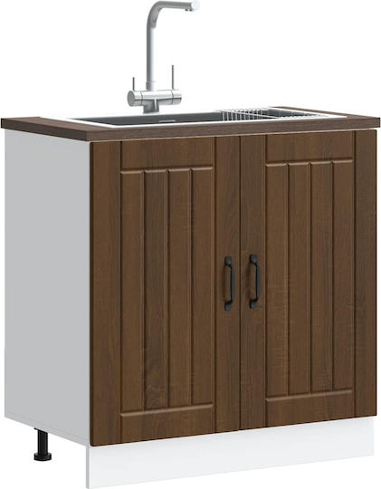Lucca Sink Cabinet Brown Oak 80x46x81.5pcs