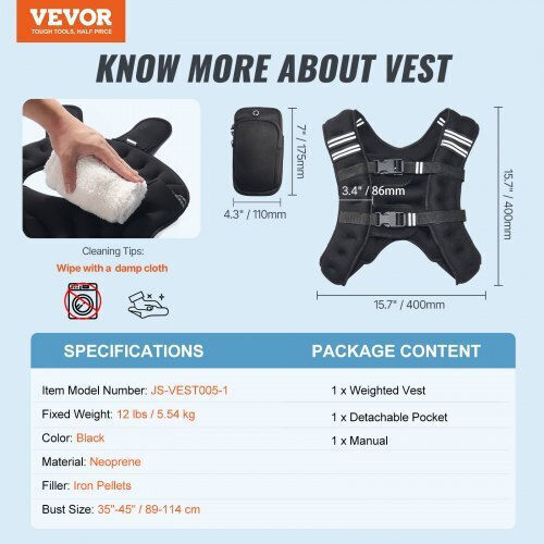 Vevor GDZLKXTS12LBB3PP4V0 Γιλέκο με Βάρος 5.4kg