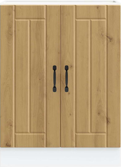 Lucca Ντουλάπι Νεροχύτη Artisan Oak 60x46x81.5εκ.